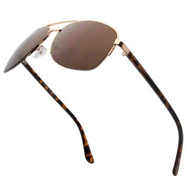 VITENZI Bifocal Sunglasses for Men and Women Square Aviator Reading Sun Tinted Glasses with Readers - Anzio in Gold 1.50