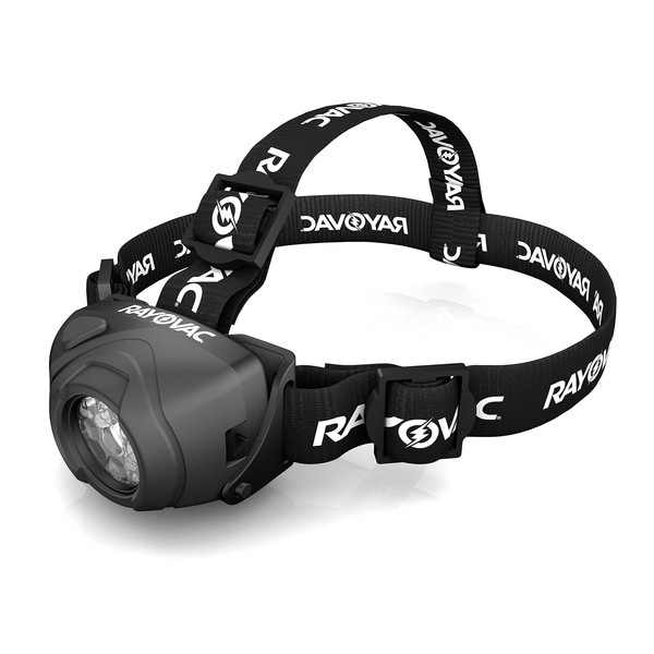 Rayovac Virtually Indestructible LED Headlamp Flashlight, 100 Lumen Headlight Flashlight with Batteries - Black - DIYHL3AAA-BTA