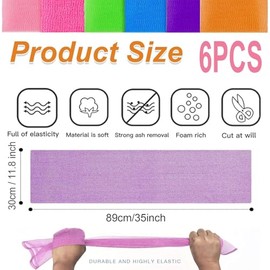 DERJDISF DERJDISF Premium Exfoliating Washcloth Set-6-Pack Body Scrubber for Shower Bath,Back Scrubbing Towel with African Net Loofah Technology,Skin-Rejuvenating Washcloth Brush Gloves in Vibrant Colors