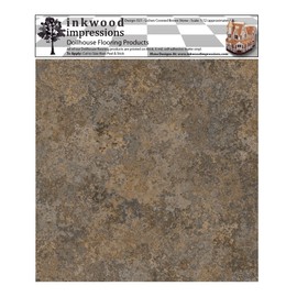 Dollhouse Flooring - 6 Mil Peel and Stick Vinyl 12" x 12" - Design 021 Lichen Covered Brown Stone