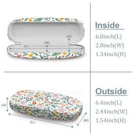 Fintie Hard Shell Eyeglasses Case, Portable Protective Glasses Cover Eyeglass Holder Box with Cleaning Cloth for Men Women, Spring Bloom
