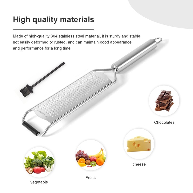 KLEHOPE Graters for Kitchen with Handle, Stainless Steel Nutmeg Grater,
