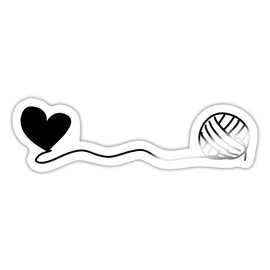 Spreadshirt Knitting Crochet Sewing Wool String Heart Gift Sticker, 10 x 10 cm, White Gloss