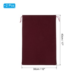 PATIKIL Shoe Dust Bag, 2 Pack Duster Flannel Shoes Pouch with Drawstring Washable Breathable Travel Shoe Bags for Home Luggage Storage, 12x17 Burgundy