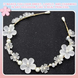 Set of 2 Women's Flower Hair Accessories, Various Models, Pearl Headbands, Headband, Plastic Headband, Headbands, Hair Band for Girls and Women