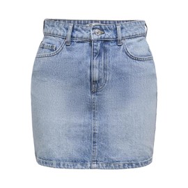 ONLY Women's Onlstella Short Skirt DNM Azg Noos Belt Loops Denim Skirt with Back Pockets, Light blue (light blue denim), L