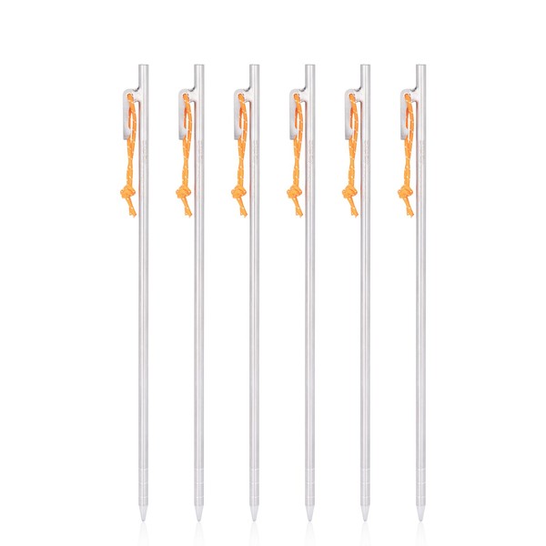 Boundless Voyage Titanium Pegs, Stake Solid, with Reflective Rope, Forged