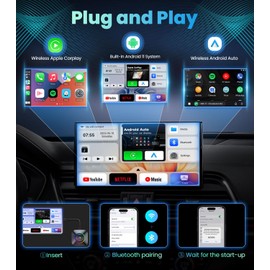 CarPlay Magic Ai Box 2.0, Wireless CarPlay Adapter Streaming Supports NetfIix/YouTube/World TV, Apple CarPlay/Android Auto Wireless Adapter