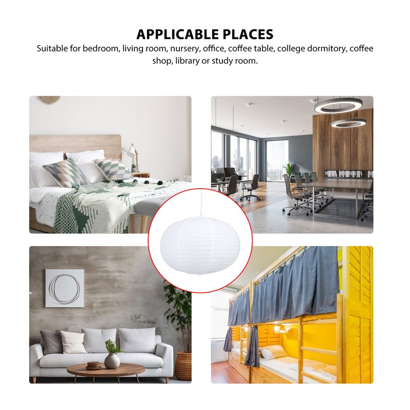 White Round Paper Lantern Light Decorative Soft Light Easy to