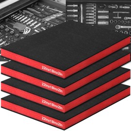 DGSL Tool Box Foam 4 Pack, 22x18x2 In Foam Inserts for Cases, Cuttable Polyethylene Storage Sheets for Drawer Camera Toolbox Storage Tool Shadow Organizer