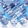 Hosuly 40 Pcs Chinoiserie Fabric Blue and White Jelly Fabric