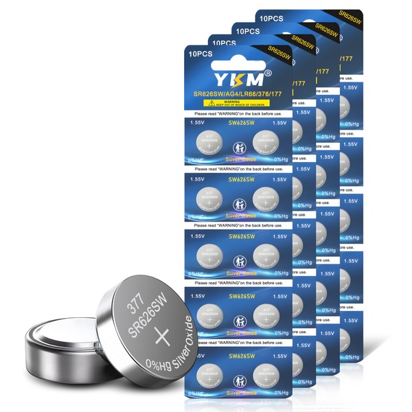 YKM YKM 377 SR626SW Watch Battery LR626 376 V377 377a