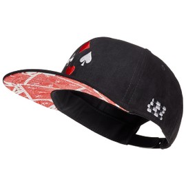 Cadency® Snapback Cap Poker Women Men Black Unisex Adjustable Size, black