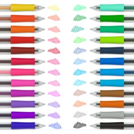 Lineon Colorful Gel Pens, Retractable Gel Pen with Handle, Medium Tip (0.7mm), for Adults and Children in Office and School on Journal, Notebook, Planner for Writing