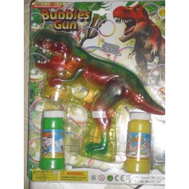 DH Educational Products - Dinosaur Bubble Gun with Flashing Lights and Dinosaur Sound - Shoots endless streams of bubbles