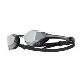 TYR Tracer-X Elite Racing Swim Goggles, Silver/Black Mirrored