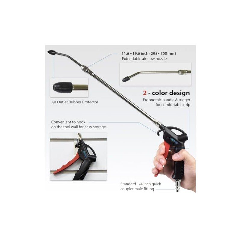FIRSTINFO Air Duster Blow Gun with Adjustable Nozzle Range: 295~500mm
