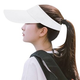 Sports Sun Visor Hat for Men Women Long Brim Empty Top Baseball Cap UV Protection Beach Cap Adjustable Quick Drying Ponytail Outdoor Ball Cap Soft Visor for Golf Tennis Running Cycling Tourism