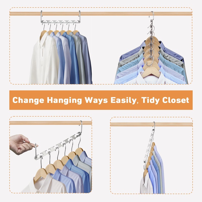 Meneicvy Clothes Hanger Space Saving for Closet Organize, 6 Pack