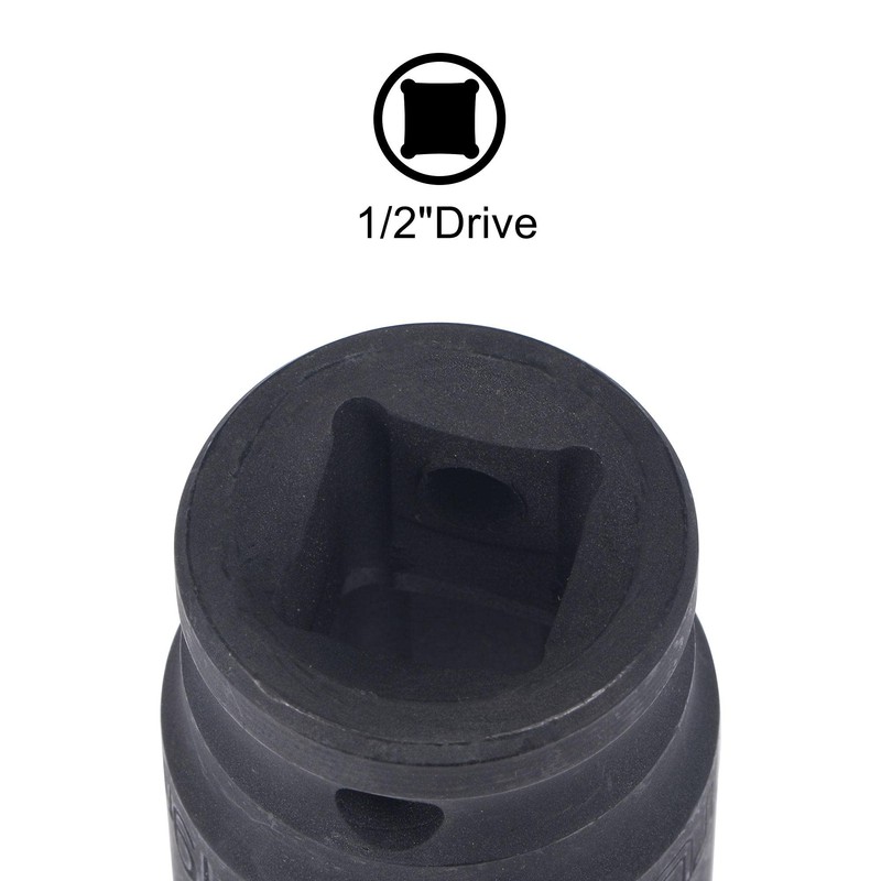 sourcing map 1/2" Drive by 19mm 6-Point Impact Socket, CR-V
