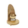 Maha Incense Burner - Handmade from Mango Wood & Brass,