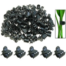 MEETOOT 100 Plant Fixing Clips Orchid Support Clips Vine Fixing Clips for Supporting Stems and Vines Upright Growth of Climbing Plants