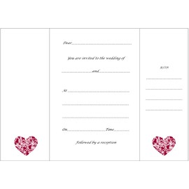 Pack of 10 Burgundy Wedding Invitations with ribbon and envelopes- Gatefold style!