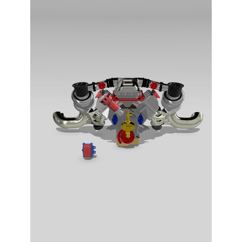 1/24 1/25 3D Resin Pro Stock Twin Turbo Hemi Engine