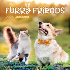 TF PUBLISHING 2025 Furry Friends Wall Calendar | Large Grids for Appointments and Scheduling | Vertical Monthly Wall Calendar 2025 | Home and Office Organization | Premium Gloss Paper | 12"x12”