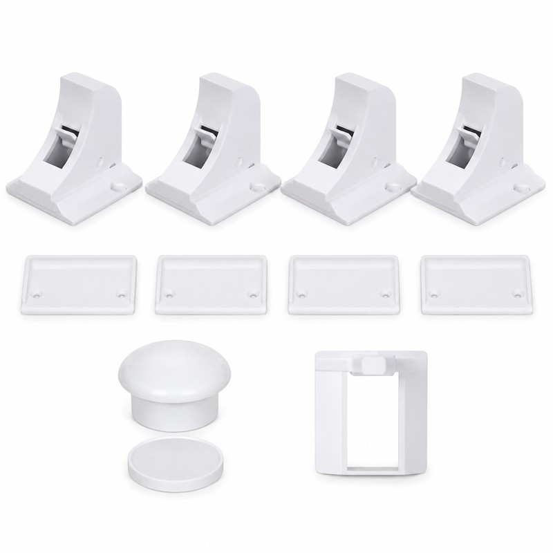 Invisible Magnetic Cabinet Safety Lock with Adhesive Mount & Key
