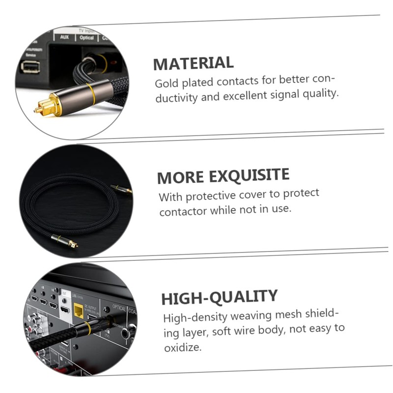 TEHAUX Optical Audio Cable High Density Weaving Mesh Shielding Pure