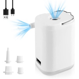 Udbrud Tiny Pump, Electric Air Pump with 4 Air Nozzles, USB Electric Inflator Inflate and Deflate, Portable Compact Air Pump for Air Mattresses, Air Beds, Swimming Rings, Vacuum Bags, etc