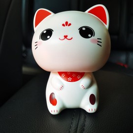 Cute Dancing Bobbleheads Lucky Cat Car Dashboard Decorations Accessories Interior For Men Women, Solar Power Anime Action Figures Statues for Car Dash Board Decoration Window Decor Christmas Ornaments