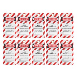 Safety Label, Hazard Label 10 Pieces Front/Back Label Security Label for Employees for Factory