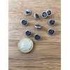 Mini Small Metal Buttons Antique Silver with Flowers 11 mm