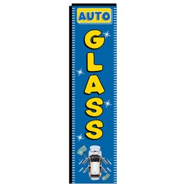 Auto Glass Business Advertising Rectangle Feather Banner Swooper Flag for Business, 3x12ft Replacement Square Flag Only