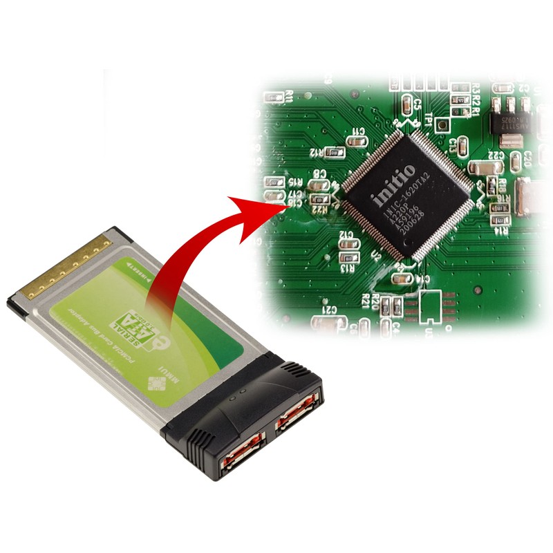 KALEA-INFORMATIQUE PCMCIA CARDBUS 32 BIT 2 Ports eSATA Card with