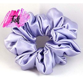 Lavender Satin Hair Scrunchy-Full - Made in the USA