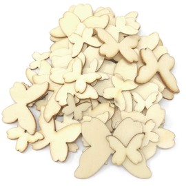 Mixed Size Natural Wood Butterflies Plain Wooden Shabby Chic Craft Scrapbook Vintage Confetti Butterfly (100)