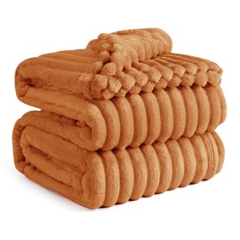 Bedsure GentleSoft King Blanket for Couch - Cozy Soft Fall Blankets for Women, Cute Large Throws for Girls, Orange, 108x90 Inches