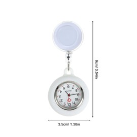 ULTECHNOVO Retractable Nurse Watch, Clip On Lapel Fob Watch, Clip-on Hanging Nurse Watches for Women Doctors Silicon Cover Badge Fob Pocket Watch (White)