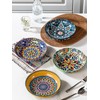 HENXFEN LEAD Pasta Bowls– 33 oz Colorful Ceramic Salad Bowls