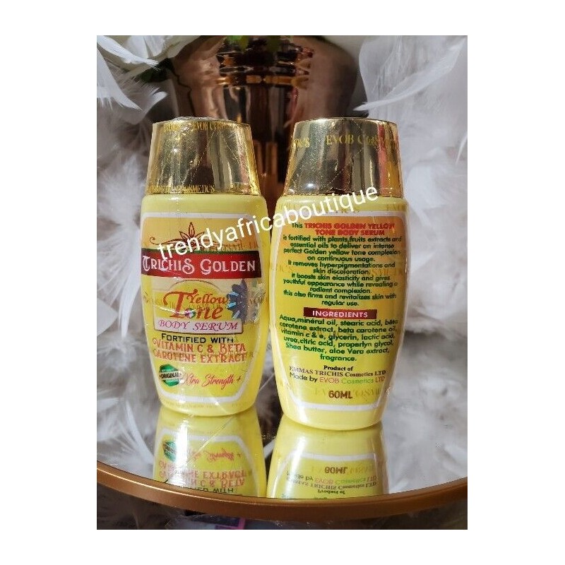 Trichis 3pcs. Trichis GOLDEN yellow Tone Serum, Face Cream &
