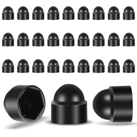 JIEYAO Hexagonal protective caps M6 (spanner size 10), pack of 30 plastic caps, black screw cover for screws, M6 cover caps for nuts, end caps for screws, hexagonal nut cap (M10)