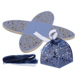 PATIKIL 2.36x2.36x2.76 Inch Favor Boxes, 24 Pcs Candy Party Gift Boxes for Wedding Mother's Day Easter Anniversary Christmas Graduation Celebration, Dark Blue