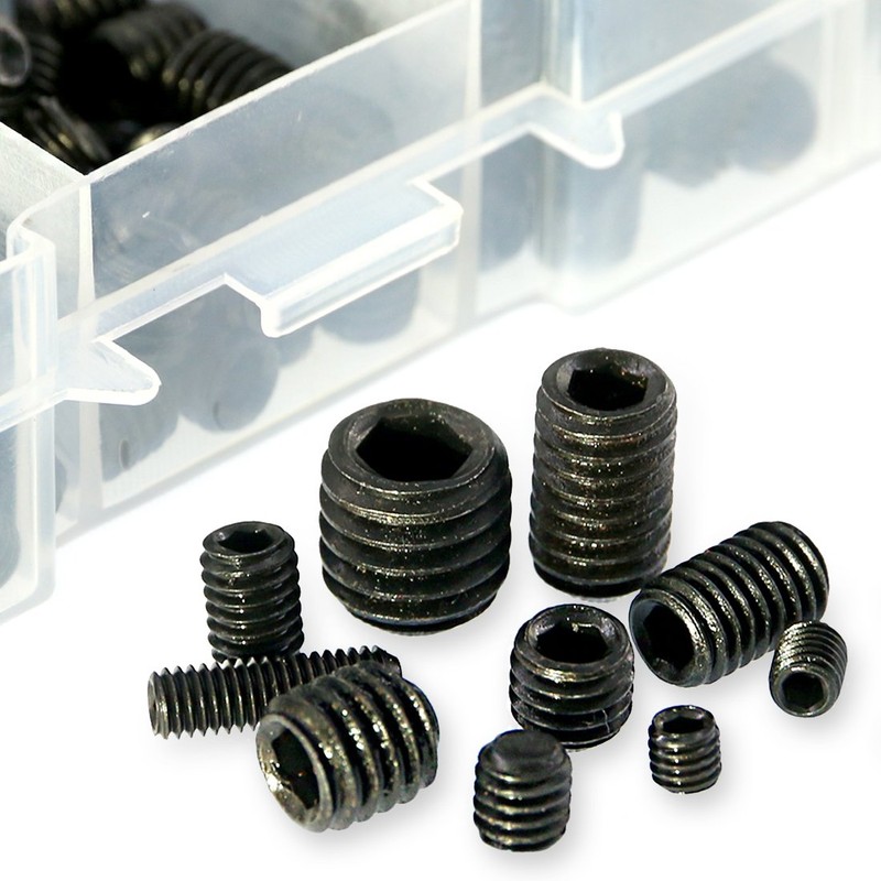 Swpeet 400Pcs Allen Head Socket Hex Grub Screw Assortment Kit,