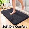 Long-Hair Furry Bathroom Mat, Absorbent Plush Shower Floor Rug, Soft
