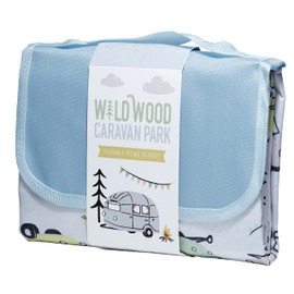 Puckator PICB03 Wildwood Caravan Picnic Blanket, Foldup, Camping Picnics Outdoors Beach Garden, 158x140cm, Durable Oxford Cloth with PVC
