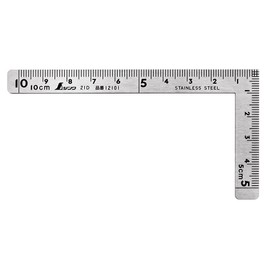 Shinwa 12101 Carpenter's Square 100 x 50 mm - by FAMEX (12505) - Carpenter's Square, Measuring Angle, Protractor - Made in Japan