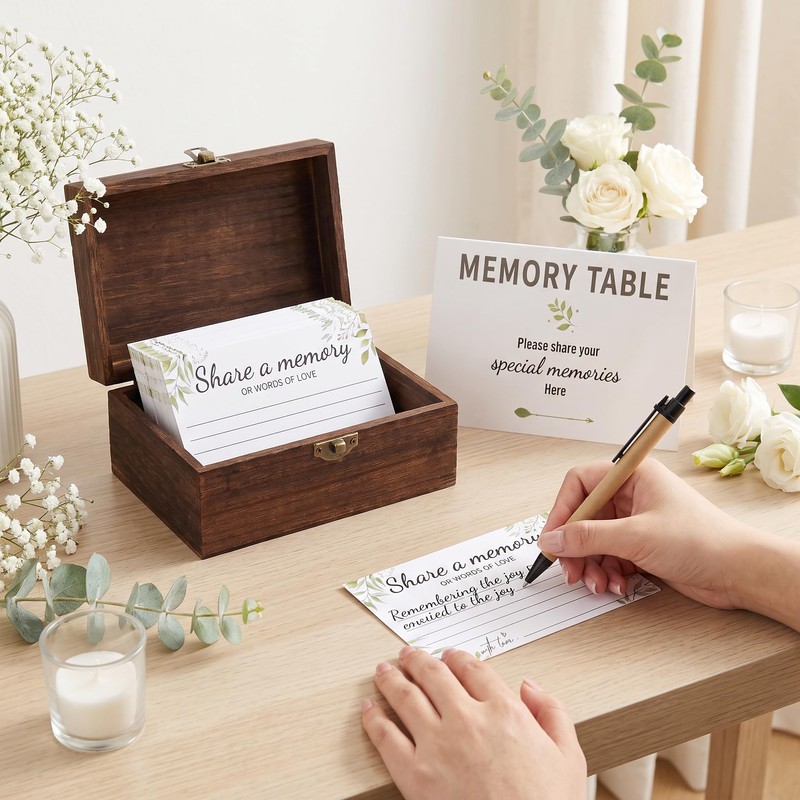 Kryndle Funeral Favours, 100 Pcs Funeral Memory Cards, Brown